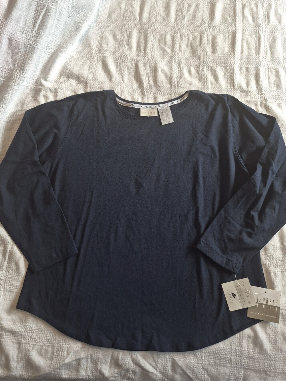 Elisabeth Sport by Liz Claiborne size 1 or XL long sleeve blue shirt NEW
